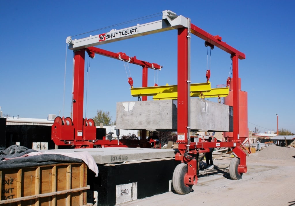 Concrete with Custom Spreader on Crane