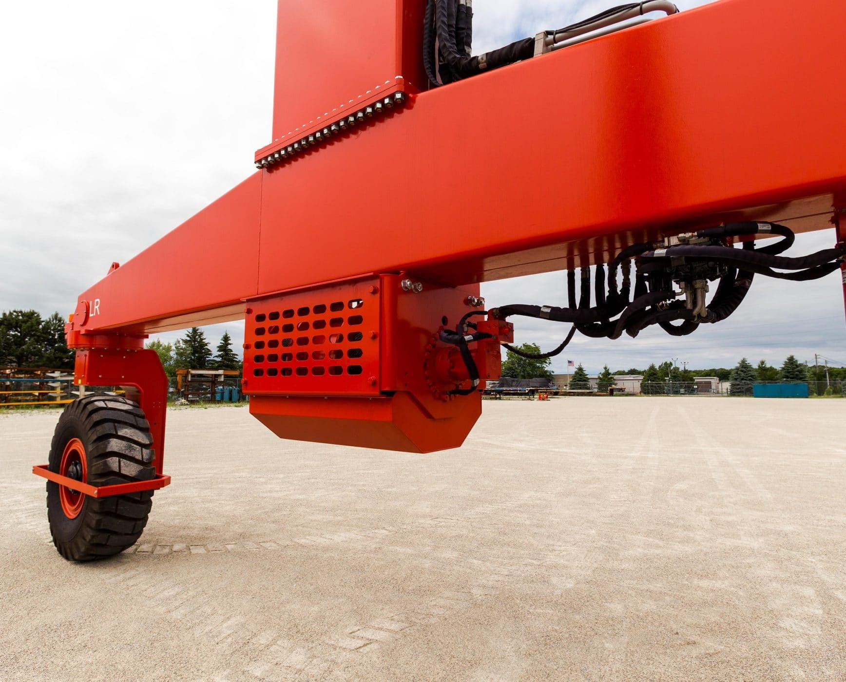 Exterior Shuttlelift Crane Close-Up with Industrial Tires