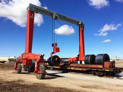 rubber tired gantry crane moving steel coils